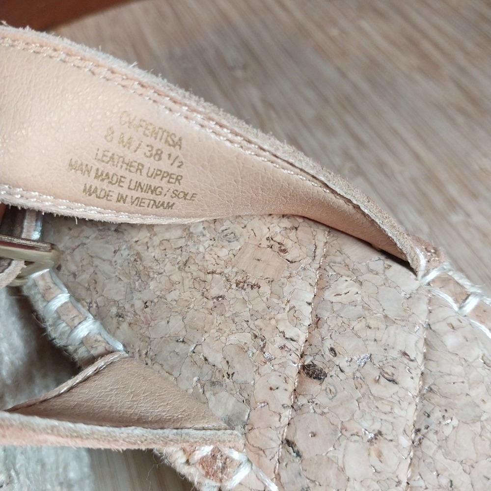 Crown Vintage Espadrille Sandals Size 8M CF-FENTISA Warm Buff Cow Suede Bohemian - Picture 2 of 12